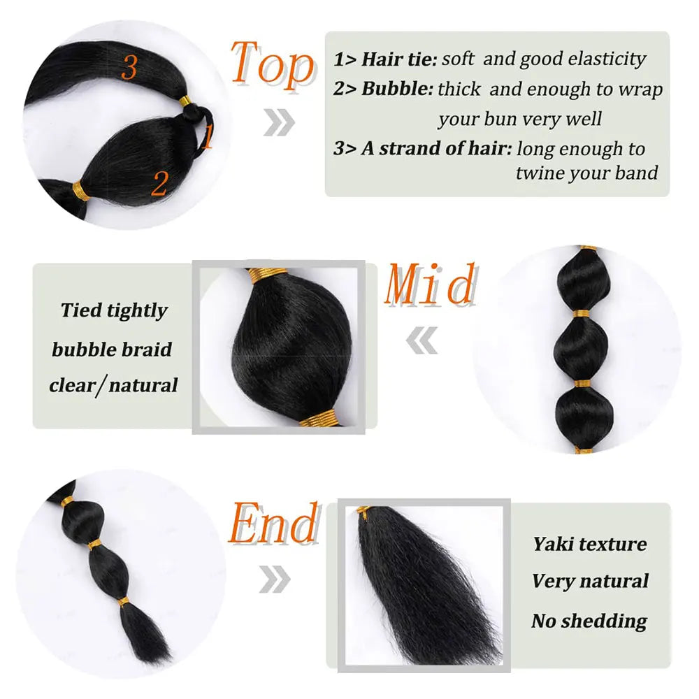 Synthetic Long Bubble Braid Ponytail Extension