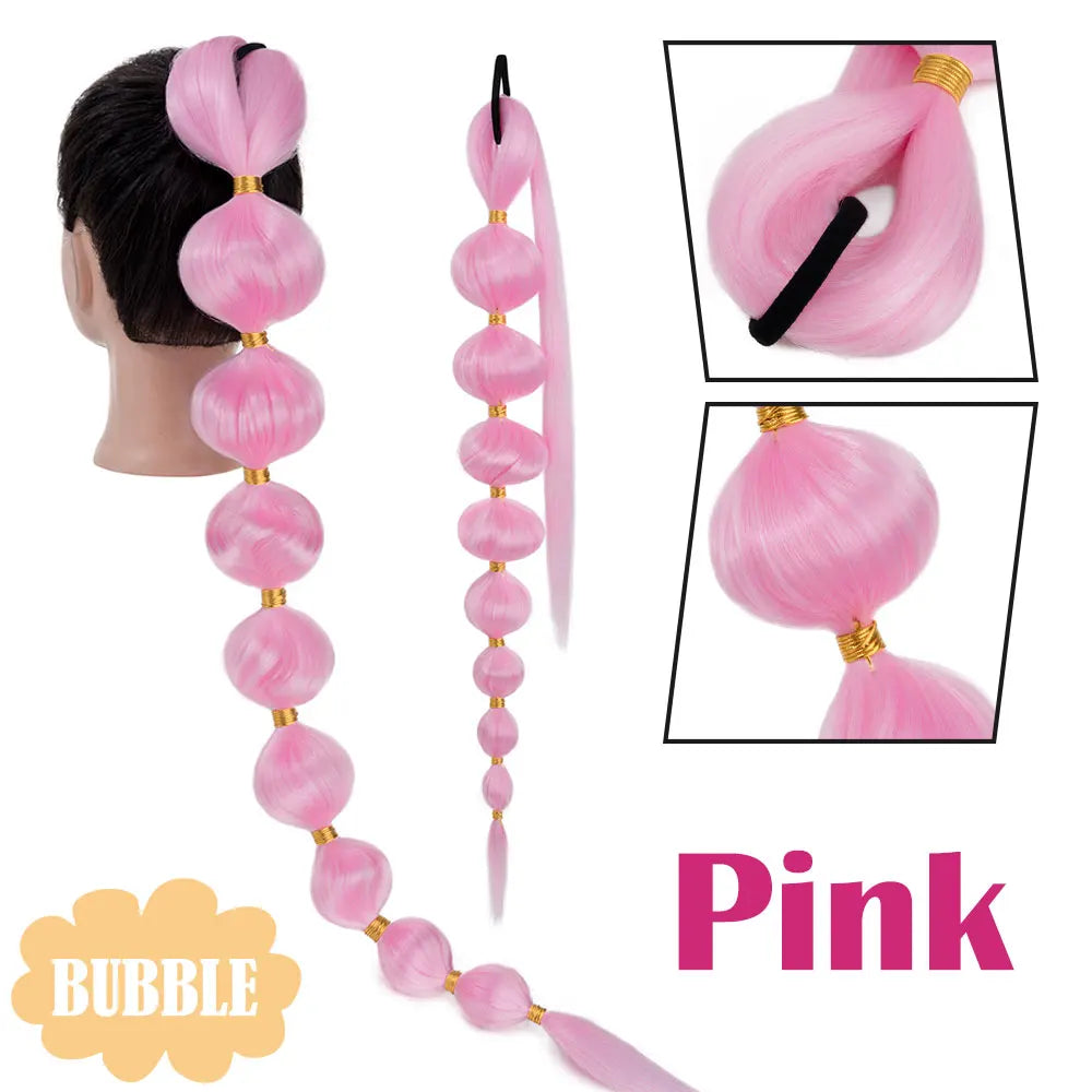 Synthetic Long Bubble Braid Ponytail Extension