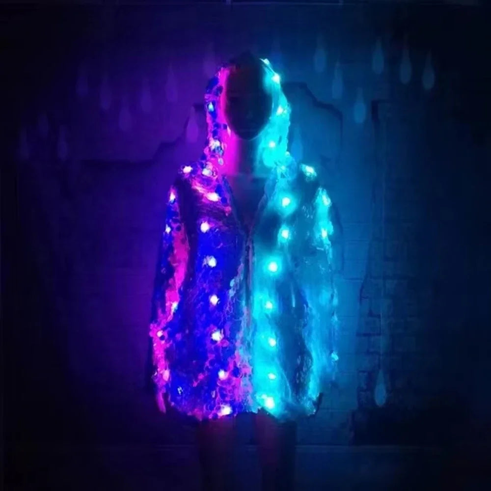 LED Long Sleeve Sequin Costume