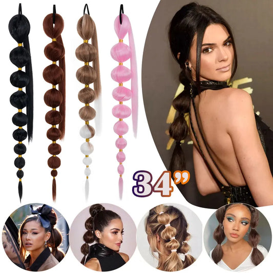 Synthetic Long Bubble Braid Ponytail Extension