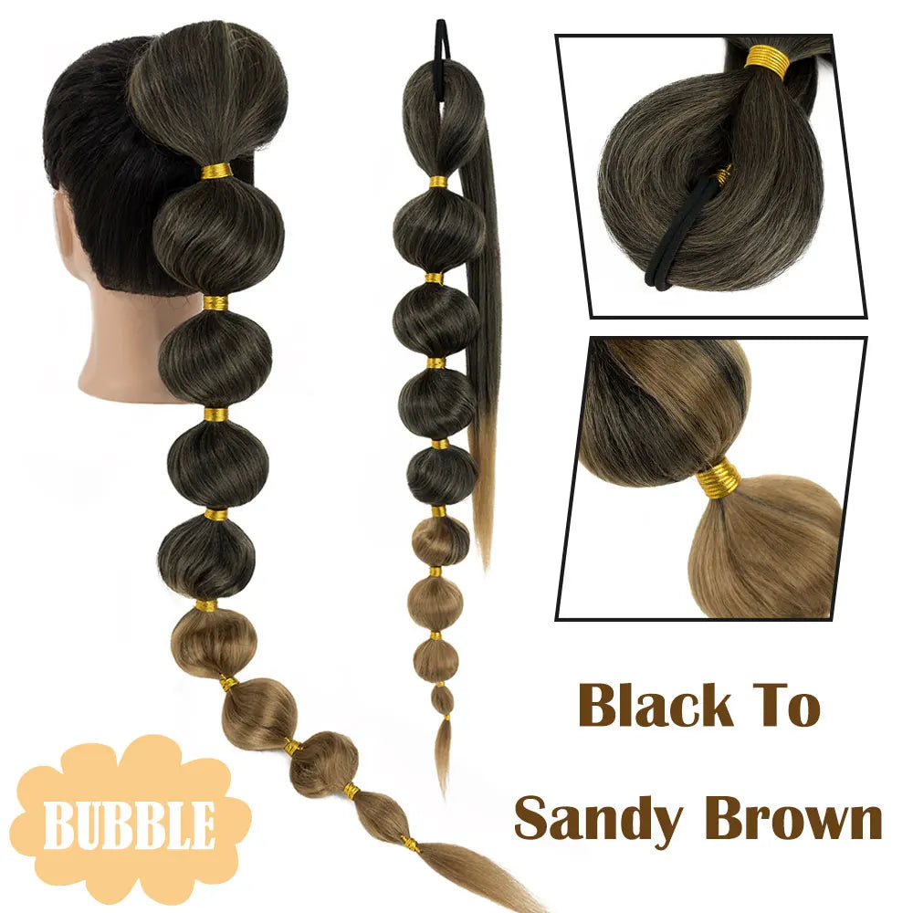 Synthetic Long Bubble Braid Ponytail Extension