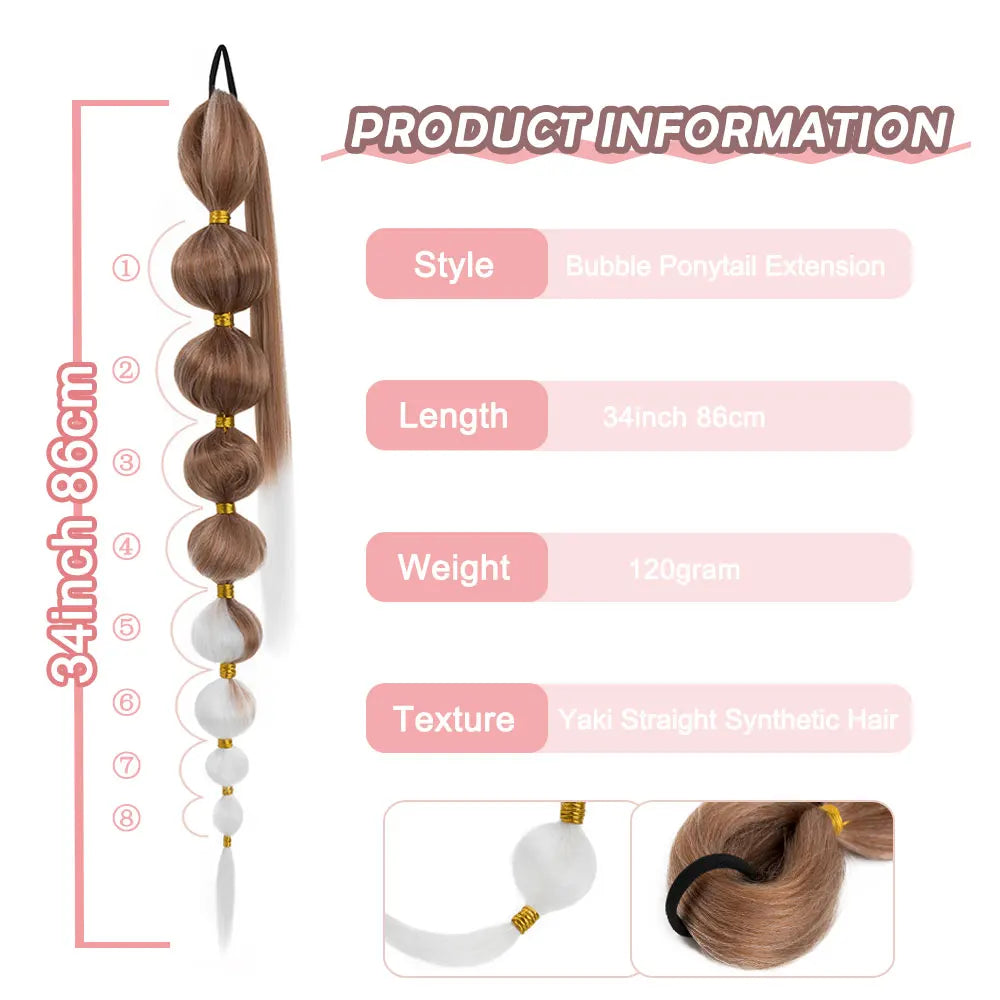 Synthetic Long Bubble Braid Ponytail Extension